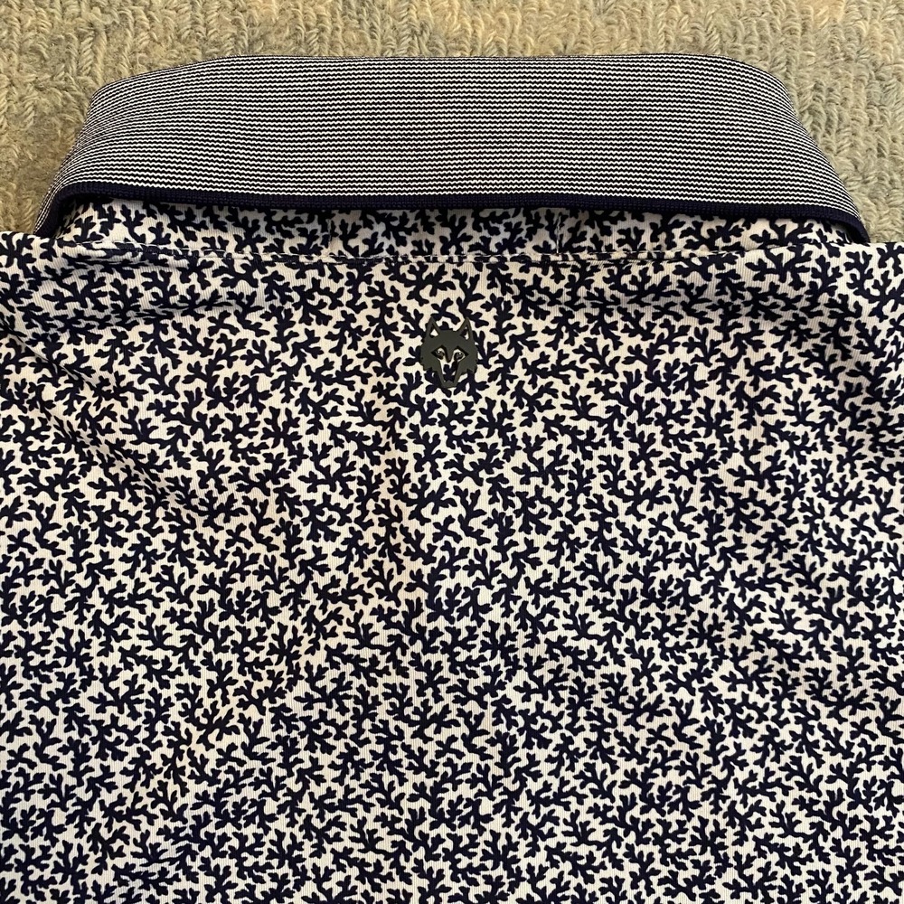 Greyson Polo Shirt Mens 2XL Navy Print Blackwolf Run Golf Performance Stretch - Picture 9 of 10